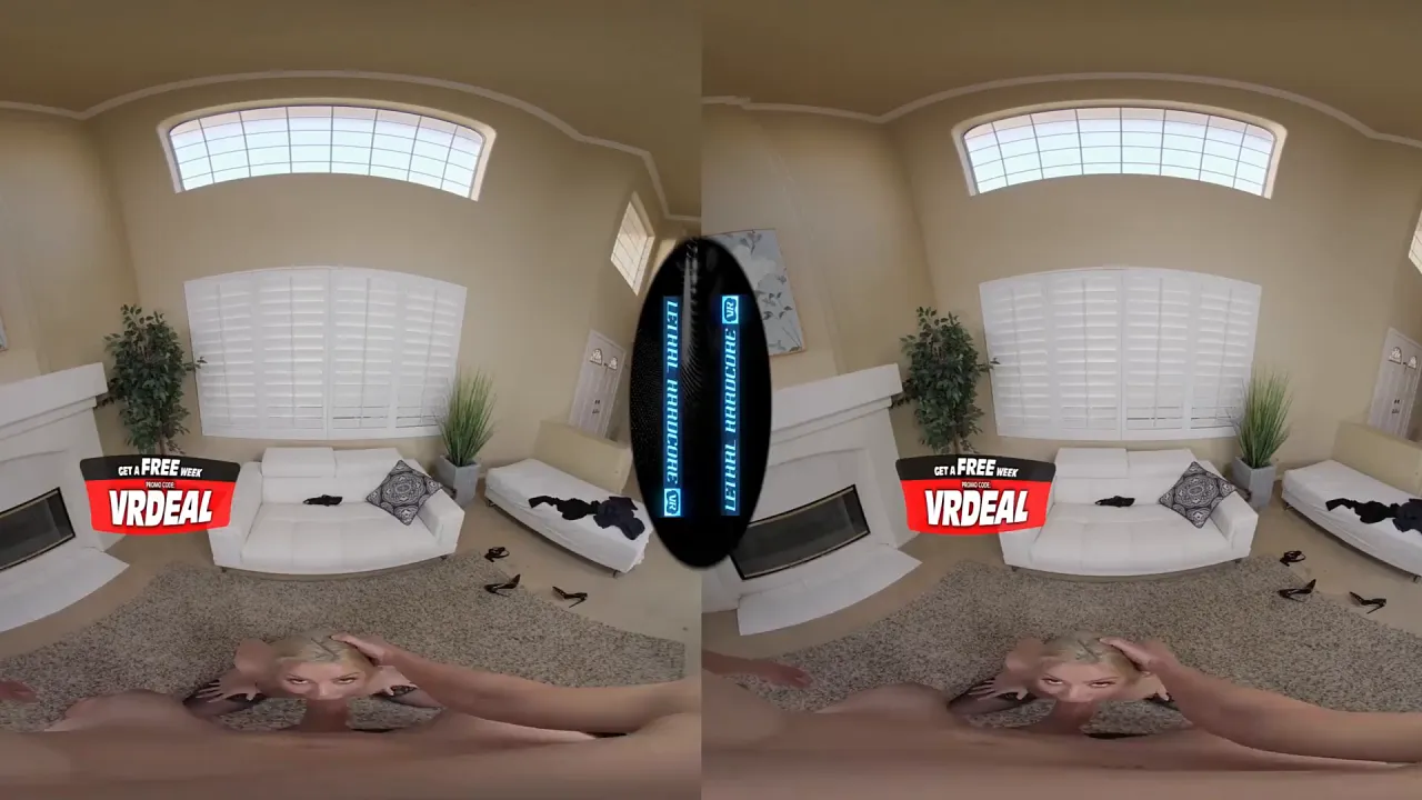 Lonely blonde housewife Cherry Kiss gets a VR POV blowjob and fucks her neighbor Jerry in