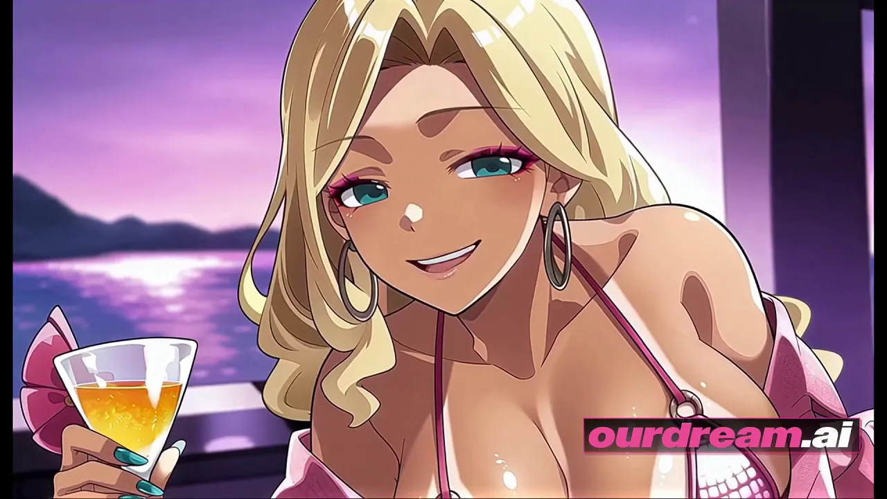 Anime Ami has secret beach sex with a black girl under the sunset