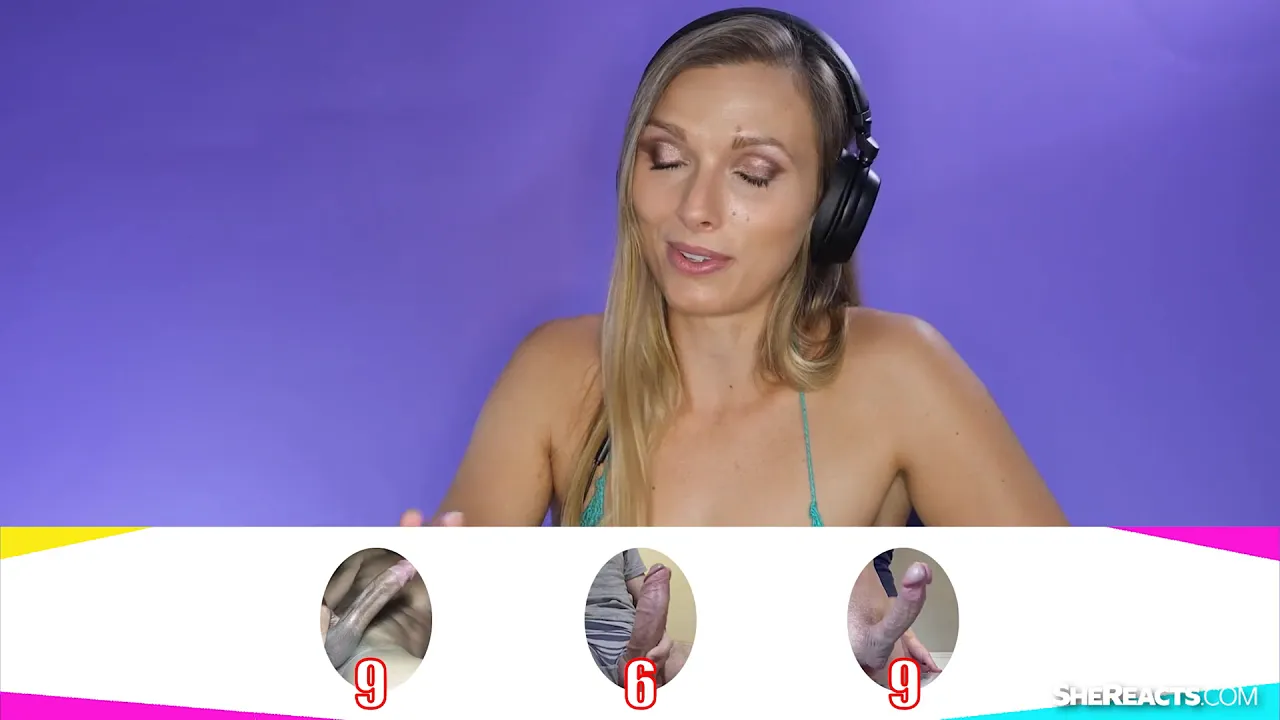 Layna Landry reacts to huge cocks in solo masturbation video