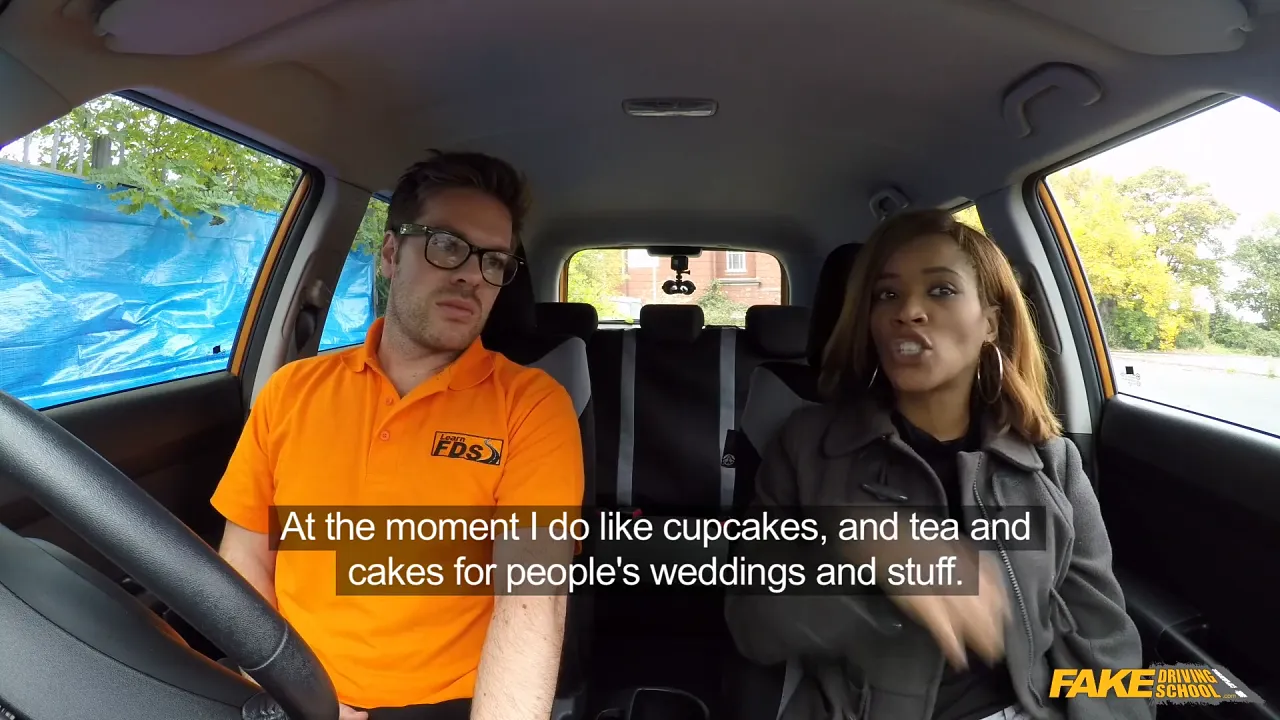 Fake Driving School - Ebony beauty KIKI MINAJ having sex in a car in a PUBLIC area