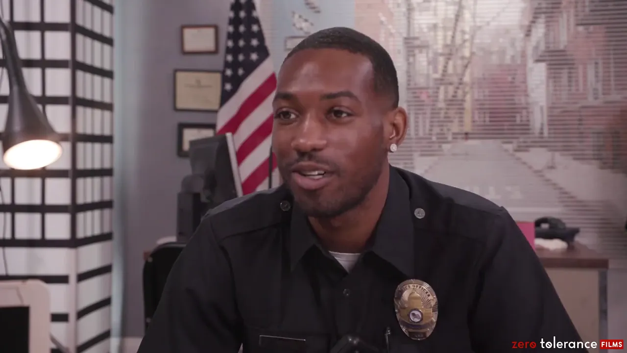 Blonde police officer slut gets gangbanged by coworkers after shift